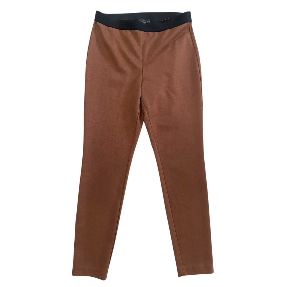 Talbots Womens Leggings Textured Thicker Material Caramel Brown Size 10 Stretch